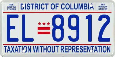 DC license plate EL8912