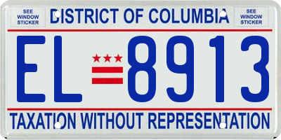 DC license plate EL8913