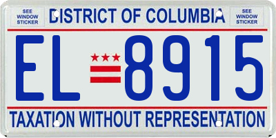 DC license plate EL8915