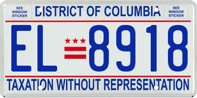 DC license plate EL8918