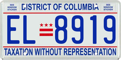 DC license plate EL8919