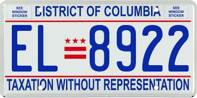 DC license plate EL8922