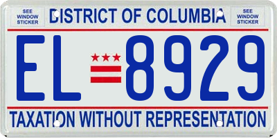 DC license plate EL8929