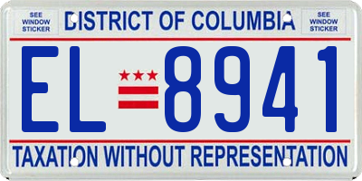 DC license plate EL8941