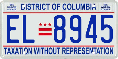 DC license plate EL8945