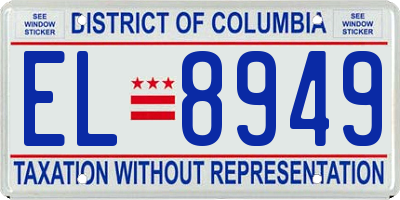 DC license plate EL8949