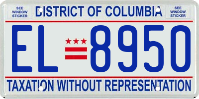 DC license plate EL8950