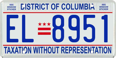 DC license plate EL8951