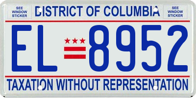 DC license plate EL8952