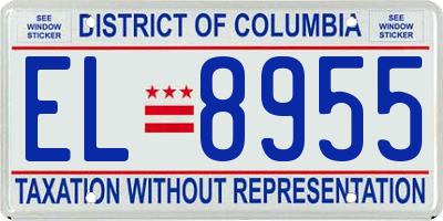 DC license plate EL8955