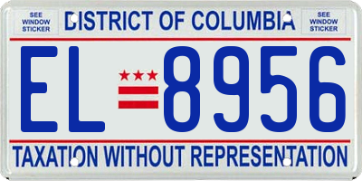 DC license plate EL8956