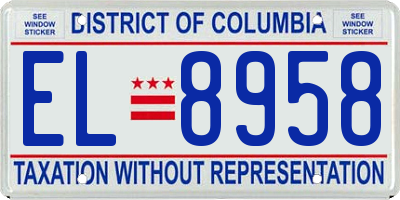 DC license plate EL8958