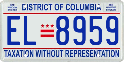 DC license plate EL8959