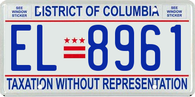 DC license plate EL8961