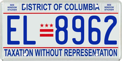 DC license plate EL8962