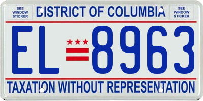 DC license plate EL8963