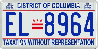 DC license plate EL8964
