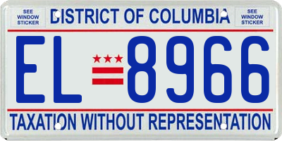 DC license plate EL8966