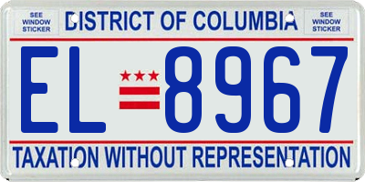 DC license plate EL8967