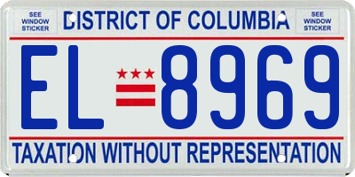 DC license plate EL8969
