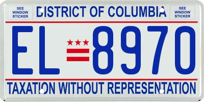 DC license plate EL8970