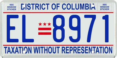 DC license plate EL8971