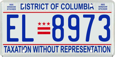 DC license plate EL8973