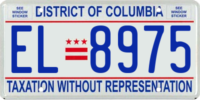 DC license plate EL8975