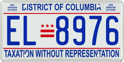 DC license plate EL8976