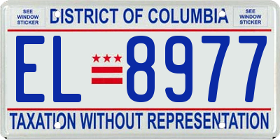 DC license plate EL8977