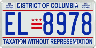 DC license plate EL8978