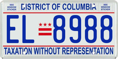 DC license plate EL8988