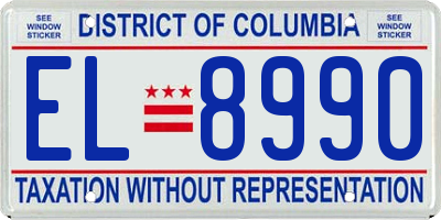 DC license plate EL8990
