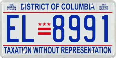 DC license plate EL8991