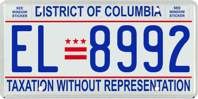 DC license plate EL8992
