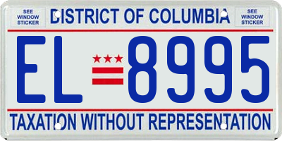 DC license plate EL8995