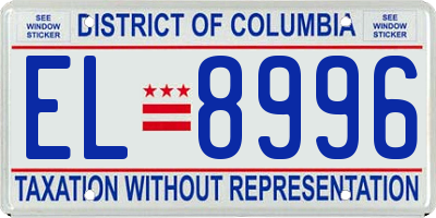 DC license plate EL8996