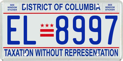 DC license plate EL8997