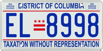 DC license plate EL8998