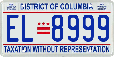 DC license plate EL8999