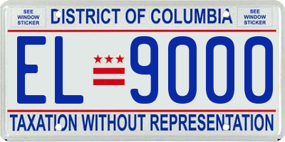 DC license plate EL9000