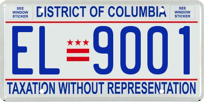 DC license plate EL9001