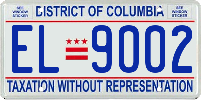DC license plate EL9002