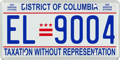 DC license plate EL9004