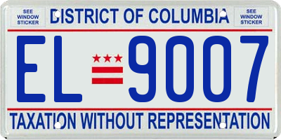 DC license plate EL9007