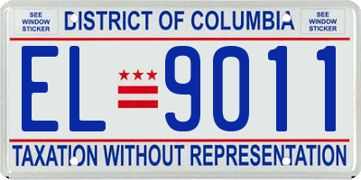 DC license plate EL9011
