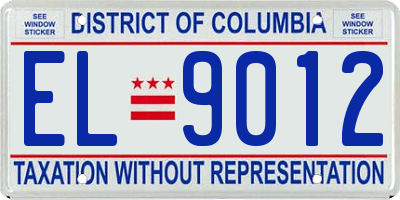 DC license plate EL9012