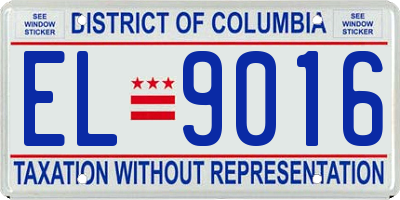 DC license plate EL9016