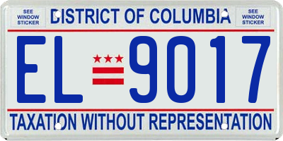 DC license plate EL9017