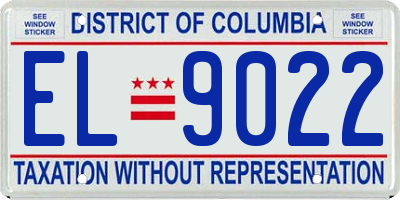 DC license plate EL9022